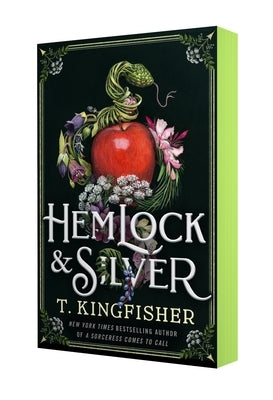 Paperback of Hemlock & Silver by Tor Books, featuring a cover with fantasy-themed artwork and intricate silver accents.