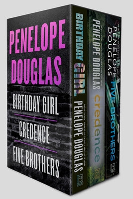 Paperback boxed set of Penelope Douglas books including Birthday Girl, Credence, and Five Brothers by Berkley Books.