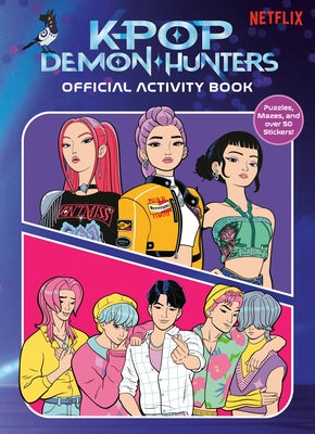 Paperback Kpop Demon Hunters activity book by Random House Books for Young Readers, featuring colorful illustrations and engaging puzzles.