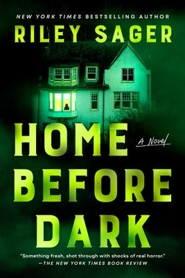 Paperback copy of "Home Before Dark" novel by Dutton, showing the front cover with dark and moody design elements.
