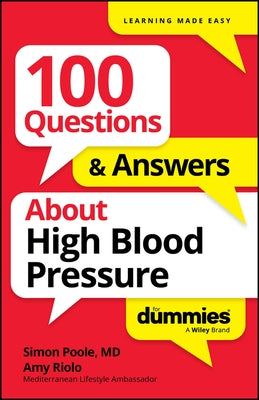 Paperback book titled "100 Questions & Answers about High Blood Pressure for Dummies" from the For Dummies brand, with a blue cover.