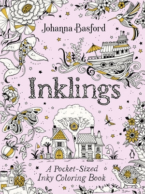 Paperback Inklings coloring book by Penguin Life featuring small ink-inspired illustrations for creative coloring.
