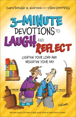 Paperback book titled "3-Minute Devotions to Laugh and Reflect" by Bethany House Publishers, featuring a colorful cover with uplifting imagery.