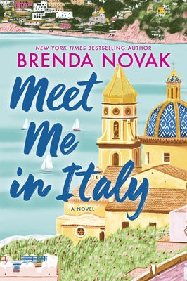 Meet Me in Italy paperback book by Mira Books, showing the cover with scenic Italian landscape and title text.