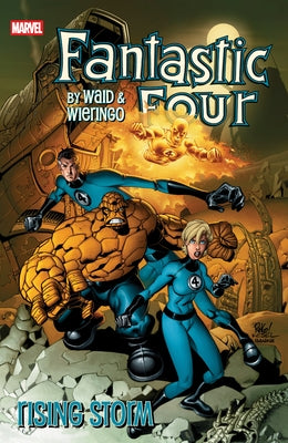 Marvel Universe Fantastic Four by Waid & Wieringo paperback comic book featuring the Rising Storm storyline and colorful cover art.