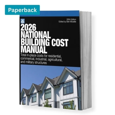 Paperback 2026 National Building Cost Manual by Craftsman Book Company showing the book cover with title and publisher details.