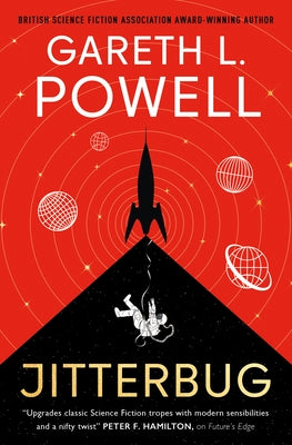 Paperback copy of Jitterbug novel by Titan Books UK featuring a colorful cover illustration.