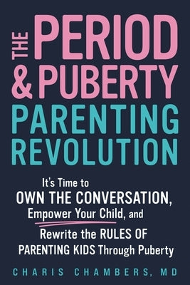 Paperback book titled "The Period and Puberty Parenting Revolution" by Sourcebooks, featuring a cover with empowering parenting themes.