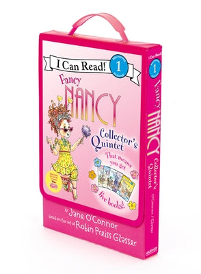 Set of five Fancy Nancy paperback books from HarperCollins featuring colorful cover illustrations and playful characters.