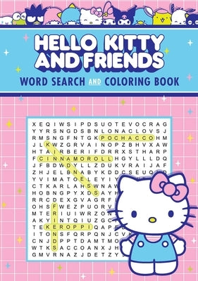 Paperback Hello Kitty and Friends word search and coloring book by Thunder Bay Press with colorful pages featuring Hello Kitty characters.