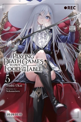 Paperback of Playing Death Games to Put Food on the Table, Vol. 5 by Yen on, featuring the book cover with artwork and title text.