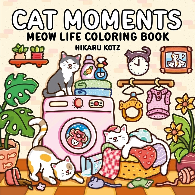 Harperpop Cat Moments: Meow Life coloring book in paperback featuring playful cat illustrations for coloring.