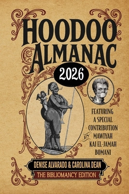Paperback Hoodoo Almanac 2026: The Bibliomancy Edition by Creole Moon Publications, featuring mystical illustrations and vintage design.