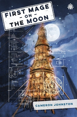 Paperback of First Mage on the Moon by Angry Robot featuring a sci-fi book cover with celestial and fantasy elements.