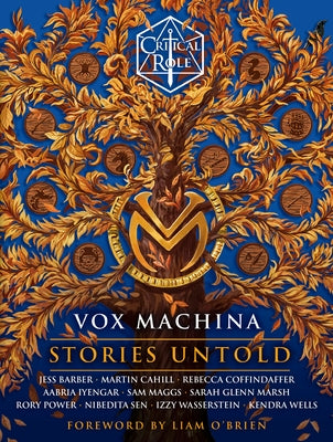 Paperback book titled "Critical Role: Vox Machina—Stories Untold" by Random House Worlds, featuring cover artwork of the Vox Machina characters.