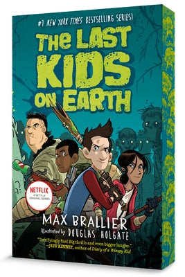 Paperback of The Last Kids on Earth book by Viking Books for Young Readers, featuring colorful cover art with young characters and a monster.
