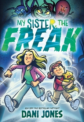 Paperback of "My Sister, the Freak" graphic novel by Harperalley, showing the cover with colorful illustrations.