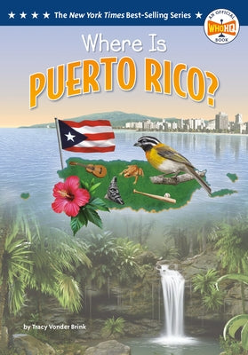 Paperback book titled "Where Is Puerto Rico?" by Penguin Workshop featuring colorful map illustrations on the cover.