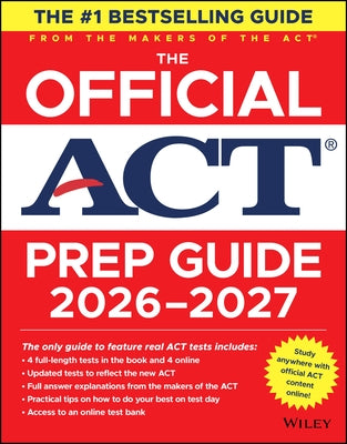 Paperback ACT prep guide by Wiley featuring book and online resources for the 2026-2027 exam preparation.