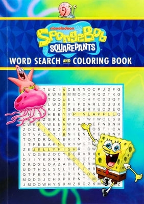 Paperback Spongebob Squarepants word search and coloring book by Thunder Bay Press featuring colorful Spongebob themed pages.