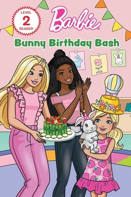 Paperback Barbie Bunny Birthday Bash book by Mattel featuring colorful illustrations of Barbie and bunny characters.