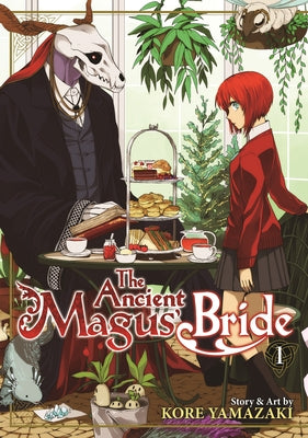 Paperback of The Ancient Magus' Bride Vol. 1 manga by Seven Seas, featuring detailed cover art with mystical and fantasy elements.