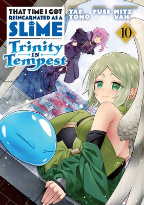 Paperback manga titled That Time I Got Reincarnated as a Slime: Trinity in Tempest volume 10 by Kodansha Comics, featuring colorful cover art.