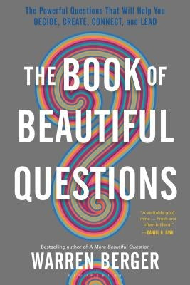 Paperback book titled The Book of Beautiful Questions by Bloomsbury Publishing, featuring a cover with colorful design and inspiring text.