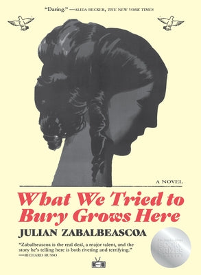 Paperback of "What We Tried to Bury Grows Here" by Two Dollar Radio, featuring a cover with dark and moody artwork.