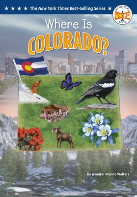 Paperback book titled "Where Is Colorado?" by Penguin Workshop featuring colorful illustrated map of Colorado.