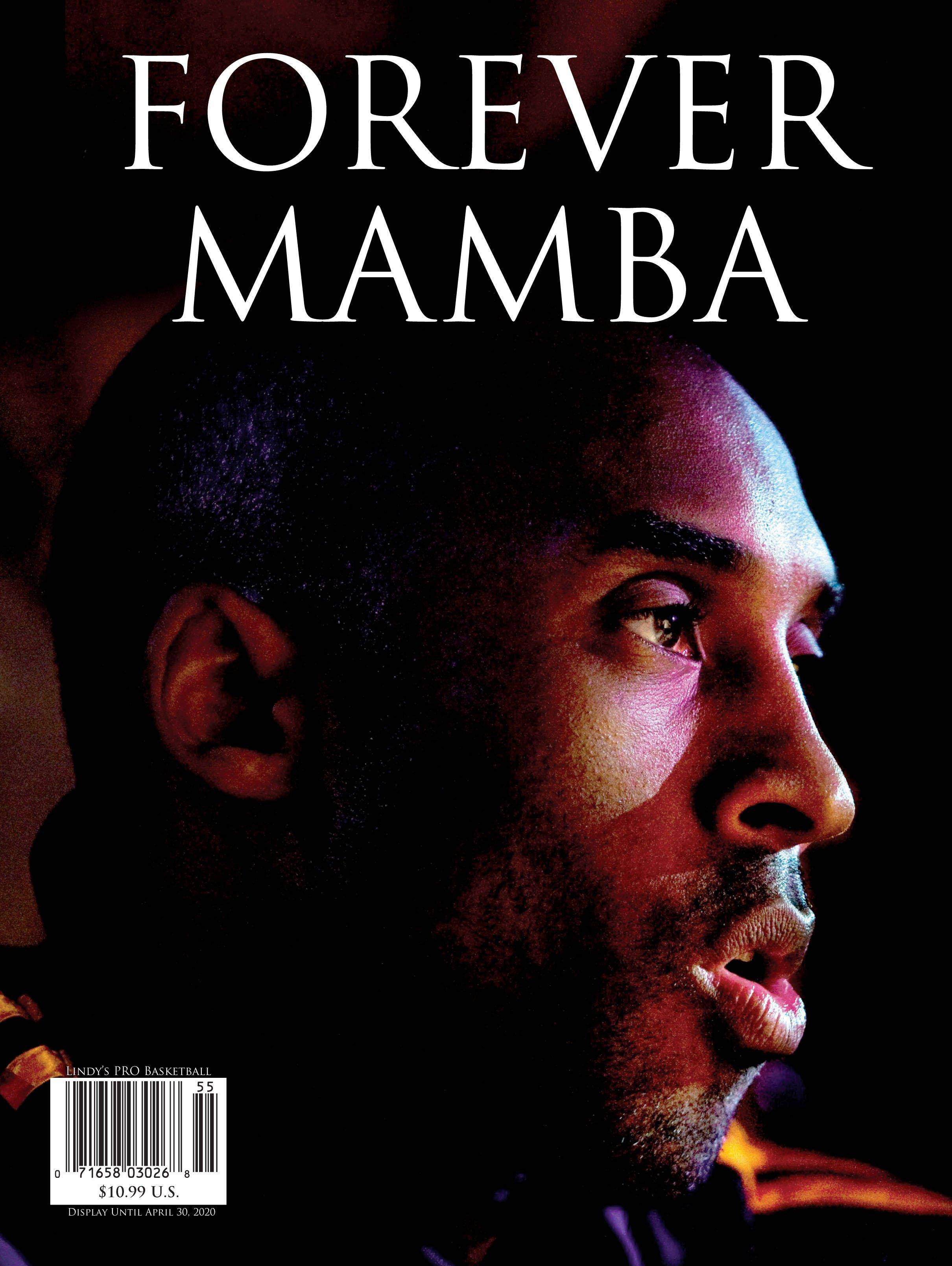 Forever Mamba Kobe Bryant tribute sports publication, featuring a cover image celebrating the legendary basketball player's legacy.