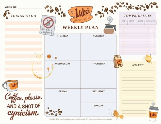 Paperback Gilmore Girls Weekly Planner Notepad by Insights, featuring a colorful cover design for organizing weekly schedules.