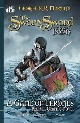 Paperback of The Sworn Sword: The Graphic Novel by Jet City Comics, featuring detailed cover art of a medieval sword and warrior.