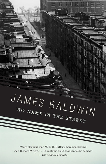 Paperback copy of "No Name in the Street" by Knopf Doubleday Publishing Group, featuring the book's cover.