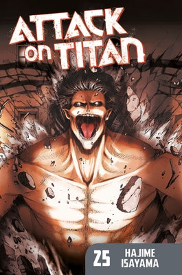 Paperback of Attack on Titan 25 by Kodansha Comics featuring cover art with characters from the manga series.