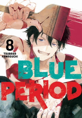 Paperback of Blue Period 8 manga by Kodansha Comics featuring cover art with artwork from the Blue Period series.