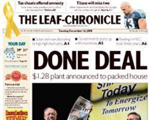The Leaf Chronicle Fri, Sat & Sun 3 Day Delivery for 4 Weeks - TX Corrections Bookstore