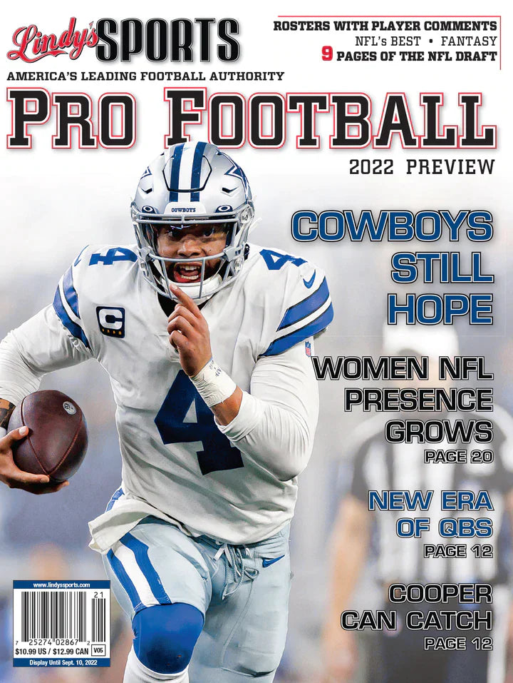 LINDY'S SPORTS 2022 PRO FOOTBALL - Covers Vary - TX Corrections Bookstore 