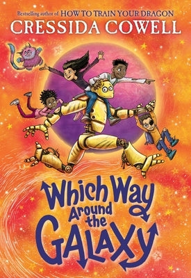 Paperback of "Which Way Around the Galaxy" by Little, Brown Books for Young Readers, showing the book cover with colorful galaxy design.