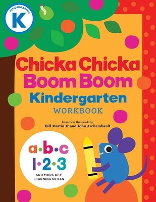 Little Simon Chicka Chicka Boom Boom Kindergarten Workbook in paperback with colorful pages for tracing, counting, shapes, and problem solving.