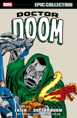Paperback Marvel Universe Doctor Doom Epic Collection comic book with Doctor Doom cover art featuring Marvel's iconic villain.