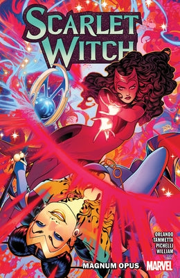 Paperback Marvel Universe Scarlet Witch by Steve Orlando Vol. 2: Magnum Opus featuring cover art of Scarlet Witch in a dynamic pose.