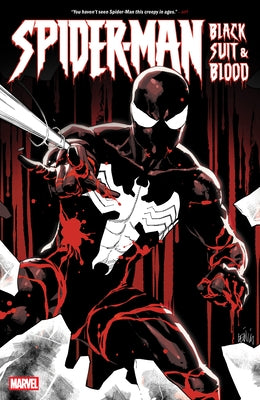 Paperback Marvel Universe Spider-Man: Black Suit & Blood featuring Spider-Man in his black suit with blood splatter.