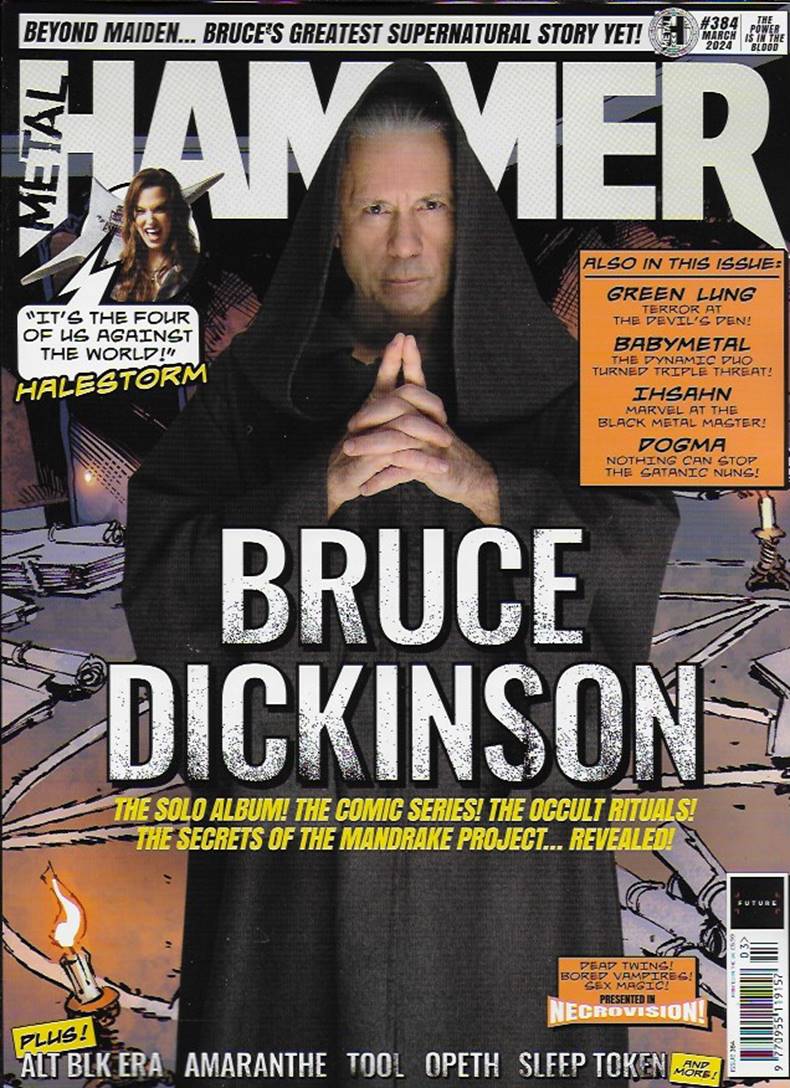 Metal Hammer magazine cover featuring iconic rock bands and vibrant artwork, showcasing the latest in metal music.