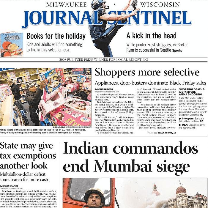Journal Sentine Monday-Sunday 7 Day Delivery for 4 Weeks - TX Corrections Bookstore