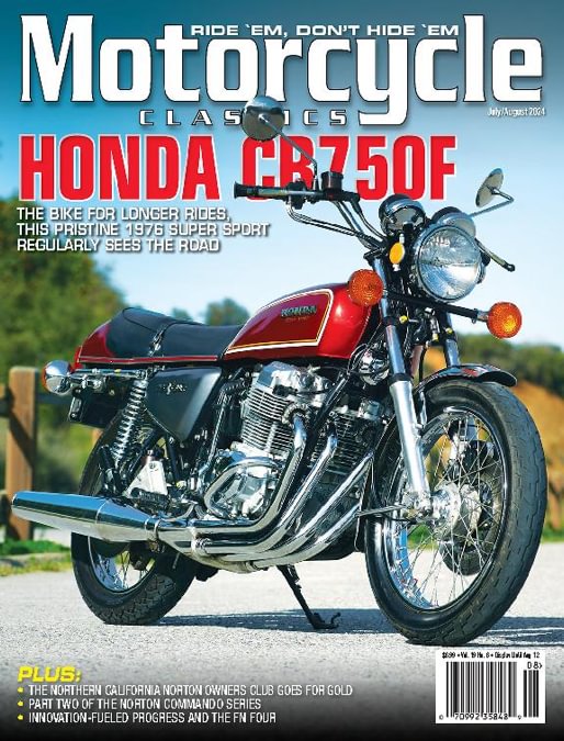 Motorcycle Classics Magazine featuring vintage motorcycles and classic bike culture on the cover.
