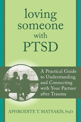 Paperback book titled "Loving Someone with PTSD" by New Harbinger Publications, featuring a cover with calming design elements.