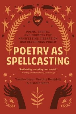 Paperback of "Poetry as Spellcasting" by North Atlantic Books featuring a cover with mystical artwork and bold title text.
