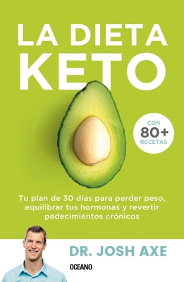 Paperback book titled "La Dieta Keto" by Oceano, featuring a cover with colorful keto diet imagery and health-related graphics.