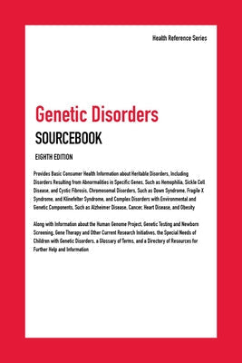 Hardcover of the Genetic Disorders Sourcebook, 8th Edition by Omnigraphics, featuring a plain cover with title text.